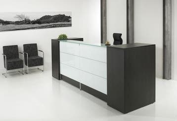 MANAGE-IT balie, black oak, 288cm breed, Zakelijke goederen, Kantoor en Winkelinrichting | Kantoormeubilair en Inrichting, Overige plaatsen
