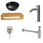 Sani Royal Fontein Waskom Keramiek Zwart met, Tuin en Terras, Nieuw