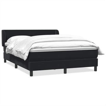 vidaXL Boxspring met matras fluweel zwart 160x210 cm, Verzenden, Zwart, Stof, Nieuw