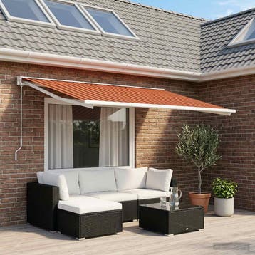vidaXL Vervangingsdoek voor zonnescherm Oranje en Bruin 300, Verzenden, Nieuw