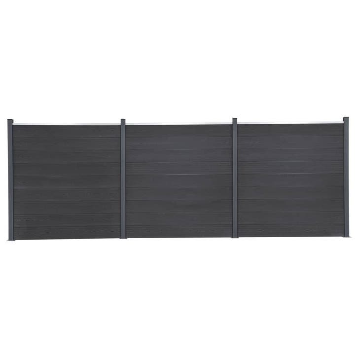 vidaXL Schuttingpaneelset 526x186 cm HKC grijs, Tuin en Terras, Schuttingen, Nieuw, Kunststof, 1 tot 2 meter, Verzenden