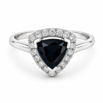 Ring - 14 karaat Witgoud - 1.71ct. tw. Saffier - Diamant -, Nieuw