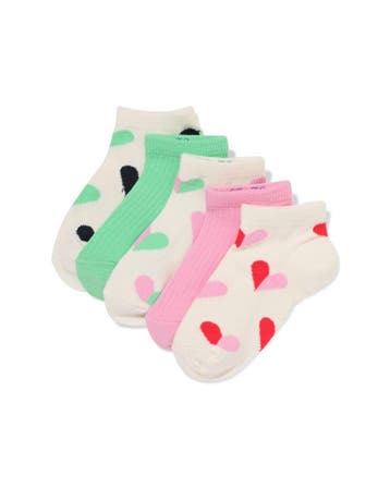 HEMA Kinder enkelsokken hartjes - 5 paar beige, Verzenden, Nieuw