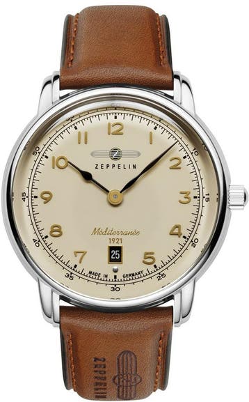 Zeppelin 9640-5 Méditerranée horloge 40 mm, Overige merken, Staal, Verzenden, Polshorloge