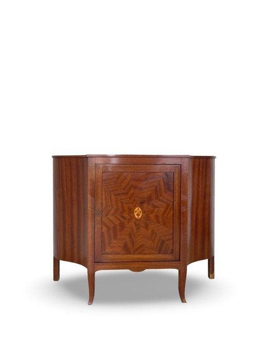 Wandtafel - Hout, Mahonie, Messing, Antiek en Kunst, Kunst | Designobjecten