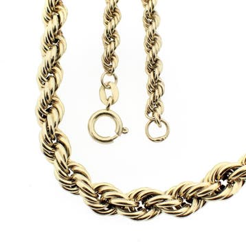 Gouden gedraaide schakelketting., Ophalen of Verzenden, Gebruikt, Goud, Goud