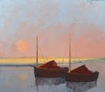 Leo Jordaens (1944-2000) - Vissersboten, Antiek en Kunst, Kunst | Schilderijen | Klassiek