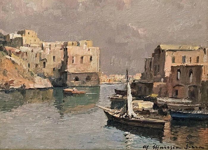 Mario Maresca Serra (1912 - 1991) - Marina, Antiek en Kunst, Kunst | Schilderijen | Klassiek