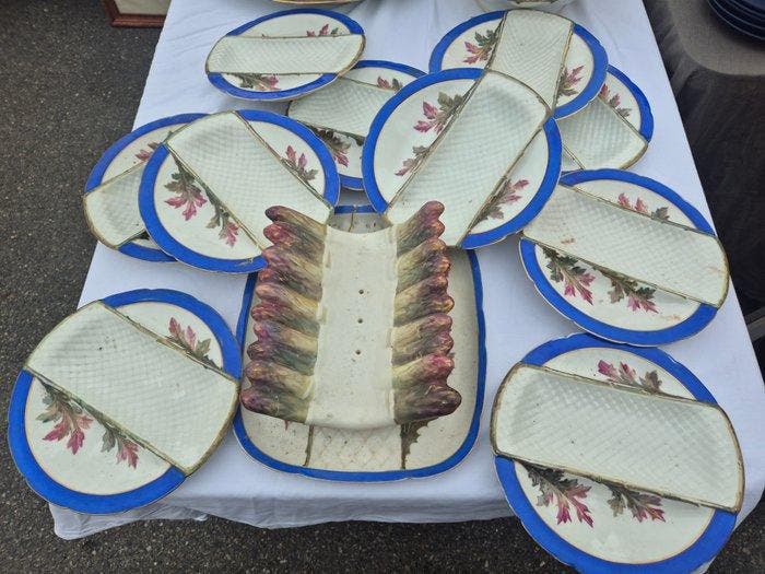 Dienblad (11) - Porselein, Keramiek - Oud aspergeservies, Antiek en Kunst, Antiek | Meubels | Tafels