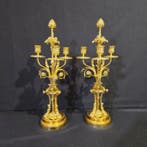 Pendule (2) Lodewijk XVI-stijl - Verguld brons - 1850-1900 -