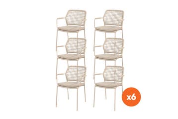 Set van 6 - Taste by 4SO Barista stapelbare tuinstoelen -, Verzenden, Nieuw, Overige materialen