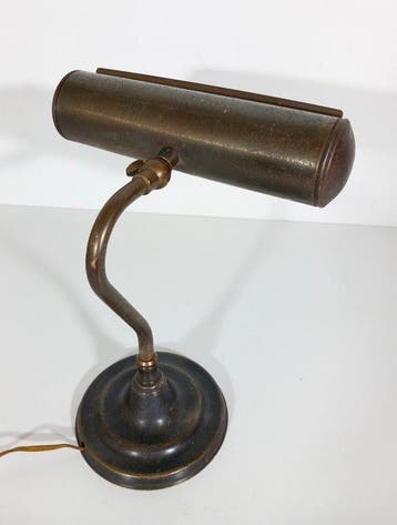 Tafellamp - Notarisbureaulamp uit 1940 - Messing