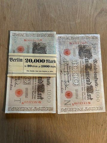 Duitsland. - 21 x 1000 Mark 1910 - Pick 44b (Zonder, Postzegels en Munten, Bankbiljetten | Europa | Niet-Eurobiljetten