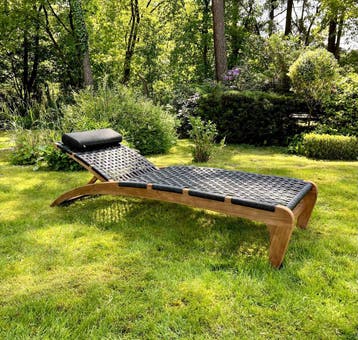 Lounger met wicker, Tuin en Terras, Ophalen of Verzenden, Nieuw