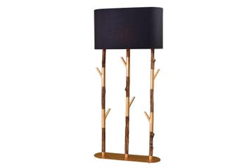 Vloerlamp WARDROBE 150cm, frame naturel goud met lampenkap, Ophalen of Verzenden, Nieuw