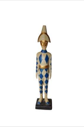 Snijwerk, Arlequin sculpté et peint a la main - 47 cm - Hout