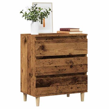 vidaXL Dressoir 60x35x70 cm bewerkt hout oud houtkleurig, Verzenden, Nieuw, Overige houtsoorten, Minder dan 50 cm