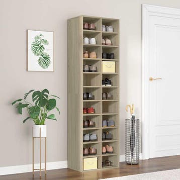 vidaXL Schoenenkast 54x34x183 cm bewerkt hout sonoma, Verzenden, Nieuw