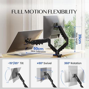 Monitor arm - 2 schermen - Draai, Kantel en Zwenkbaar - Zwar, Computers en Software, Verzenden, Zo goed als nieuw