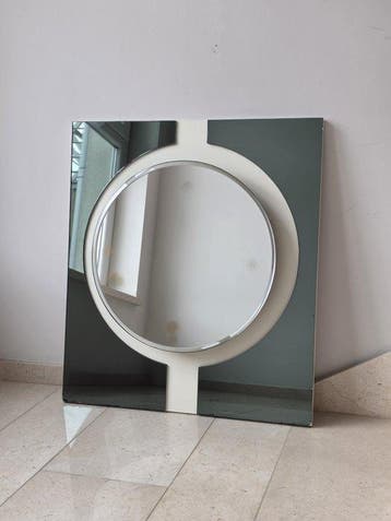 Spiegel - Glas, Hout - Space Age van de jaren zeventig, Antiek en Kunst