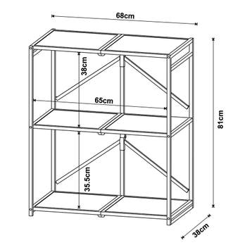 [en.casa] Open kast Telemark opvouwbaar 81x68x38 cm zwart en, Verzenden, Nieuw