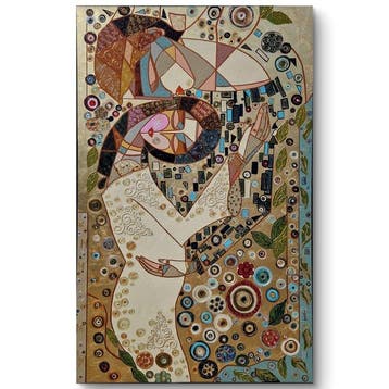 Corina Dinu - Communion — Klimt-Inspired Cubist Figure,