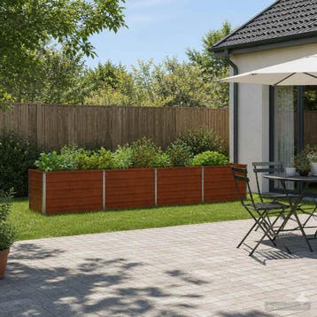 vidaXL Verhoogd Tuinbed Roestig 320 x 40 x 55 cm corton, Verzenden, Minder dan 60 cm, Nieuw, Metaal