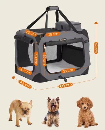 Opvouwbare Honden- en Kattentas –Draagbare Transportbox 60cm, Verzenden, Nieuw