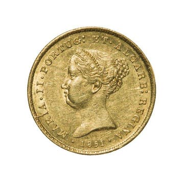 Portugal. D. Maria II (1834-1853). Meia Coroa de Ouro (2.500