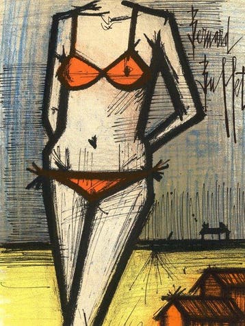 Bernard Buffet (1928-1999) - La Plage, Antiek en Kunst