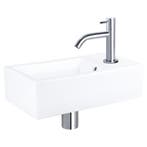 Fonteinset Differnz Force Keramiek 40x22x11.5 cm Wit Met, Ophalen of Verzenden, Nieuw, Overige typen