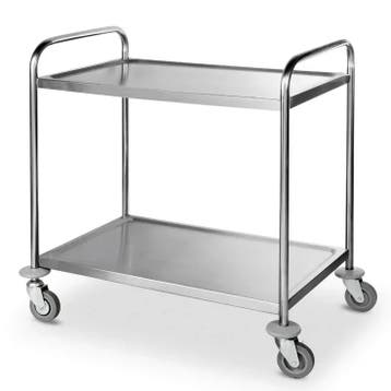 Serveerwagen | RVS | 2 Niveaus (830x510) | Wielen (Geremd) |, Zakelijke goederen, Verzenden, Nieuw in verpakking