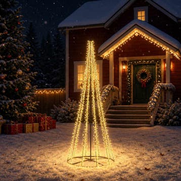vidaXL LED Kerstboom EKENAS 285 cm 1550 LEDs Warmwit Staal, Verzenden, Nieuw