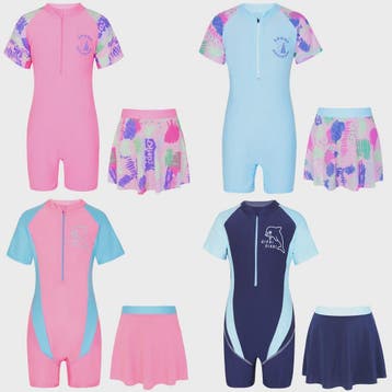 Meisjes Zwempak met Rokje - Korte Mouwen & Graffiti Print, Verzenden, Nieuw