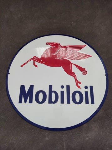 Mobiloil - Pegasus Mobiloil Oil Company gas station enamel
