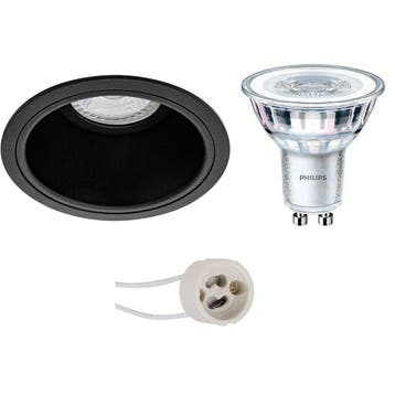 GU10 Inbouwspot Set - Mat Zwart - Inbouw Rond - Verdiept -, Ophalen of Verzenden, Nieuw, Overige fittingen, Plafondspot of Wandspot
