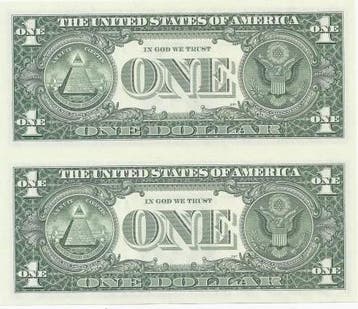 1 Dollar ohne Jahr Etats-unis Usa Lot von 2 biljet von 1..., Verzenden