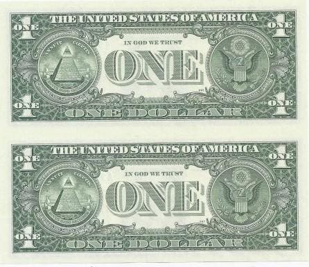 1 Dollar ohne Jahr Etats-unis Usa Lot von 2 biljet von 1..., Postzegels en Munten, Bankbiljetten | Europa | Niet-Eurobiljetten