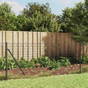 vidaXL Draadgaashek met grondankers 1x25 m antracietkleurig, Verzenden, Nieuw, IJzer