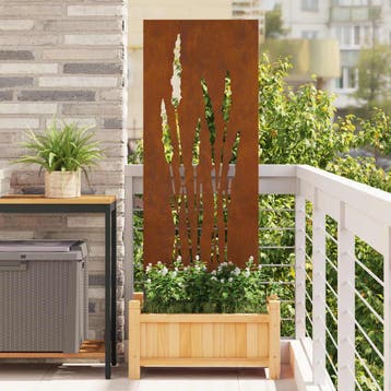 vidaXL Tuin Privacy Screen Bloemen Roestig 50 x 140 cm, Verzenden, Nieuw