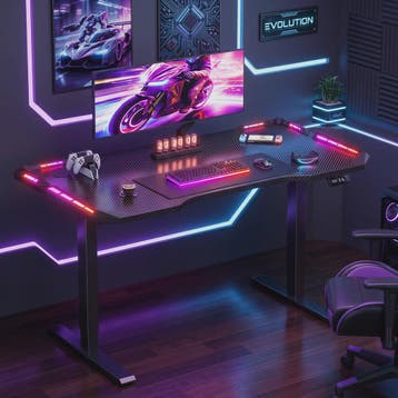 Elektrisch Verstelbaar Gaming Bureau met LED Verlichting en, Verzenden, Nieuw