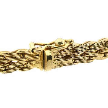 8 karaat florale armband met parel en zirconia, Gebruikt, Geel, Ophalen of Verzenden, Met edelsteen