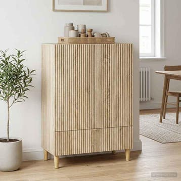 vidaXL Dressoir met lade Sonoma Eiken 66 x 34,5 x 95 cm, Verzenden, Nieuw, Overige houtsoorten, Minder dan 50 cm