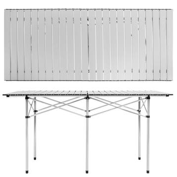 Aluminium campingklaptafel incl. tas 140x70x70 cm - grijs, Verzenden, Nieuw