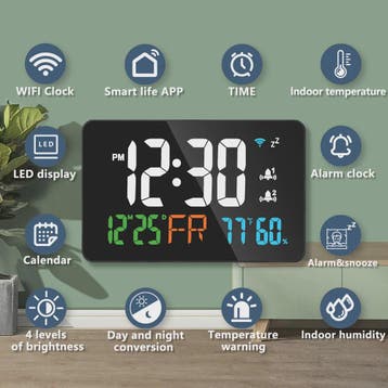 Intelligente WiFi Klok met Datum, Temperatuur & Vochtigheid, Verzenden, Nieuw