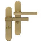 Differnz Utrecht deurkruk ovaal schild - WC 63 mm goud, Ophalen of Verzenden, Nieuw, Koper of Messing, Klink of Kruk