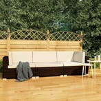 vidaXL 3-delige Loungeset met kussens poly rattan bruin, Tuin en Terras, Tuinsets en Loungesets, Verzenden, Nieuw, 3 zitplaatsen