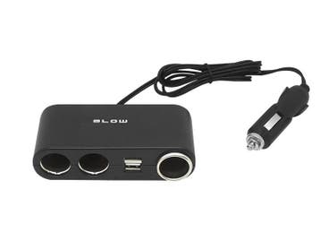 Splitter Sigarettenplug 12-24 Volt met 2x USB en Sigarettenp, Ophalen of Verzenden, Nieuw