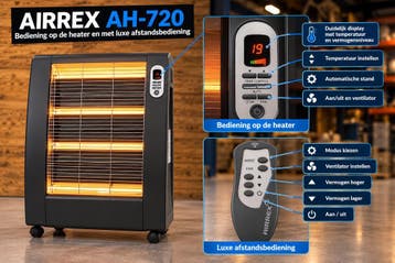 AIRREX AH720i Elektrische  zuinige infraroodheater Kachel, Ophalen, Nieuw