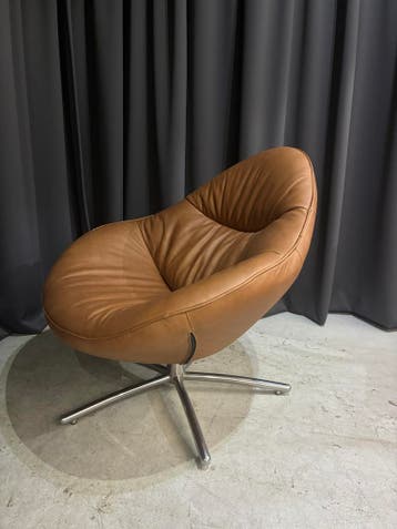 Label Hidde Met Nieuw Leer, Huis en Inrichting, Fauteuils, Zo goed als nieuw